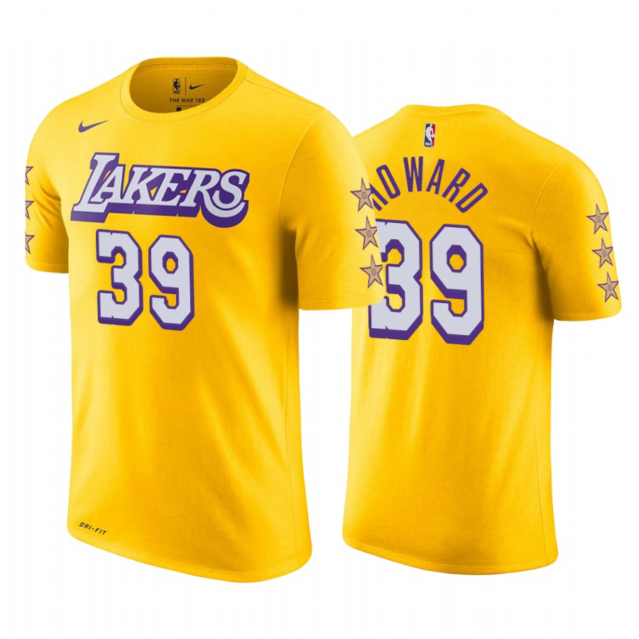 Men's Los Angeles Lakers Dwight Howard #39 NBA City Edition Gold Basketball T-Shirt BRP0883CI